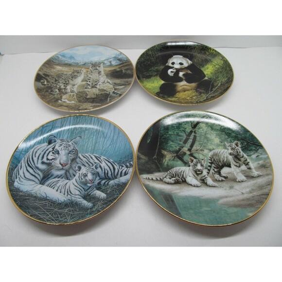 W S George Endangered Species Animals Collectors Plates 8.5" Bundle of 4 - Picture 1 of 11
